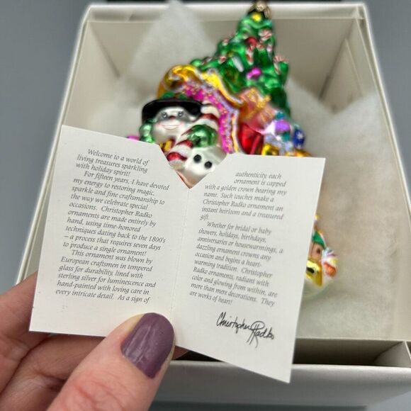 Christopher Radko Ornament‎ with Box Santa Sleigh Glass Trim A Tree-O Glitter - Picture 9 of 14